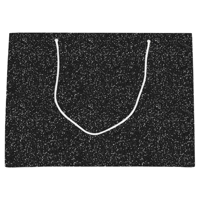 Black Gnistra Glitter Large Gift Bag (Framsidan)
