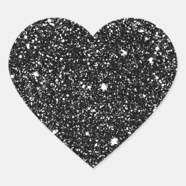 Black Gnistra Stars Hjärtformat Klistermärke