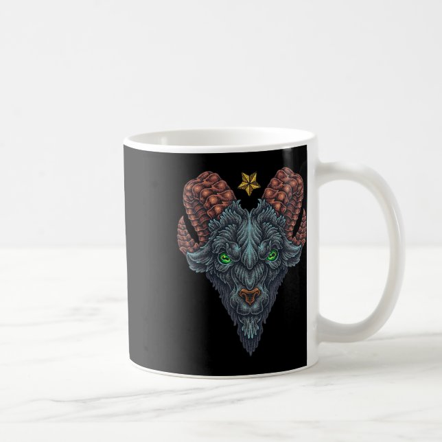 Black Goat Phillip Head Star Hand plockade Old sch Kaffemugg (Höger)