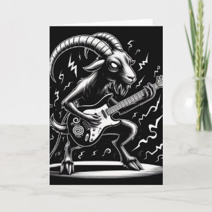 Black Goat Spela Guitar Black and White Kort