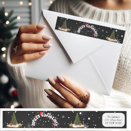 Black God jul Graffiti Returadress Etikettband