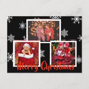 Black God jul Snowflake Personlig Photo Vykort