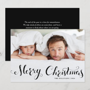 Black God jul Whimsical Script Photo Julkort