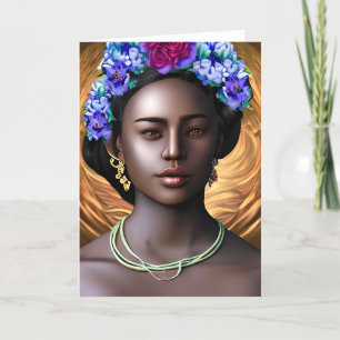Black Goddess   Afrikansk-amerikansk Woman AI Art Kort