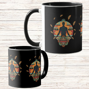 Black Goddess Butterfly Mandala Bohemian Mugg