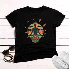 Black Goddess Butterfly Mandala Bohemian T Shirt