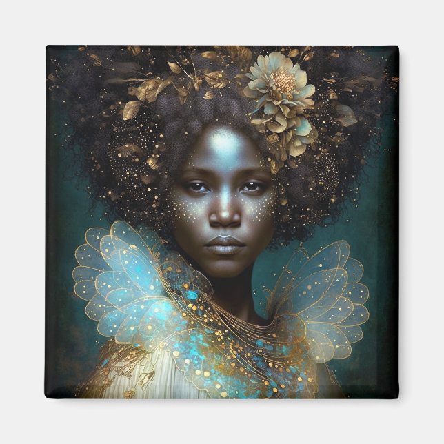 Black Goddess Fantasy Art Magnet (Framsidan)