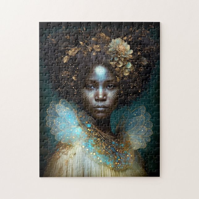 Black Goddess Fantasy Art Pussel (Vertikal)
