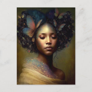 Black Goddess Fantasy Art Vykort