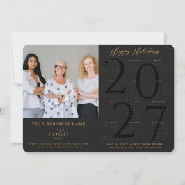 Black Gold 2027 Kalender Företagets Foto Logotyp L Julkort