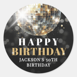Black Gold 50th Birthday Runt Klistermärke