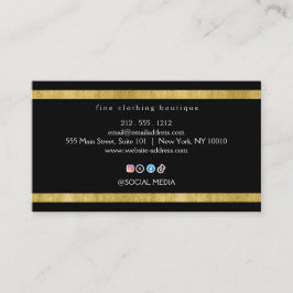 Black Gold Boutique Business Card Minimal Elegant Visitkort