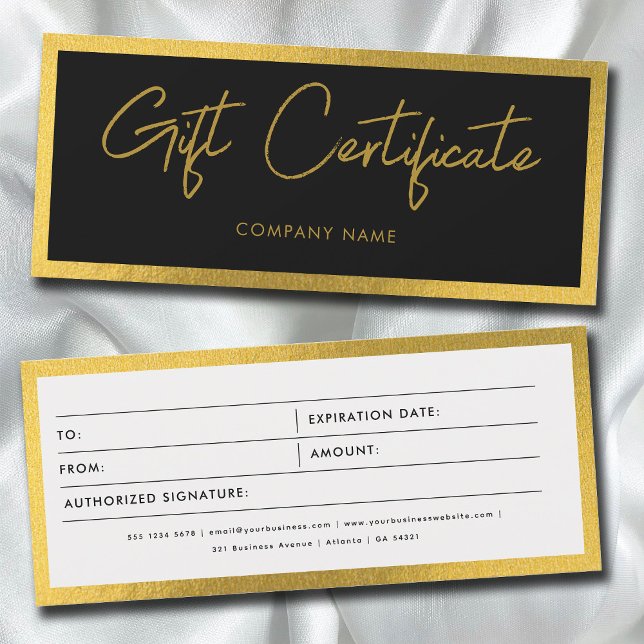 Black & Gold Business Gift Certificate Voucher (Skapare uppladdad)