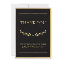 Black & Gold Casino Night –Personalized Thank You