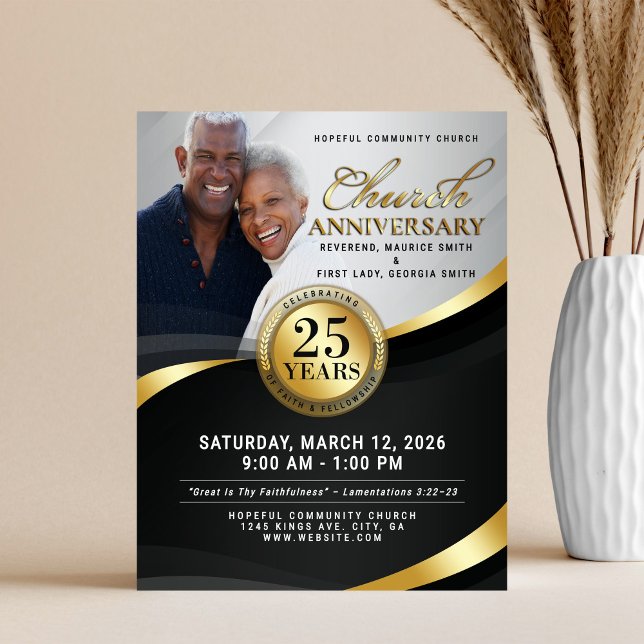 Black & Gold Church Anniversary Flyer (Skapare uppladdad)