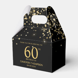 Black Gold Confetti  Elegant custom 60th birthday Presentaskar