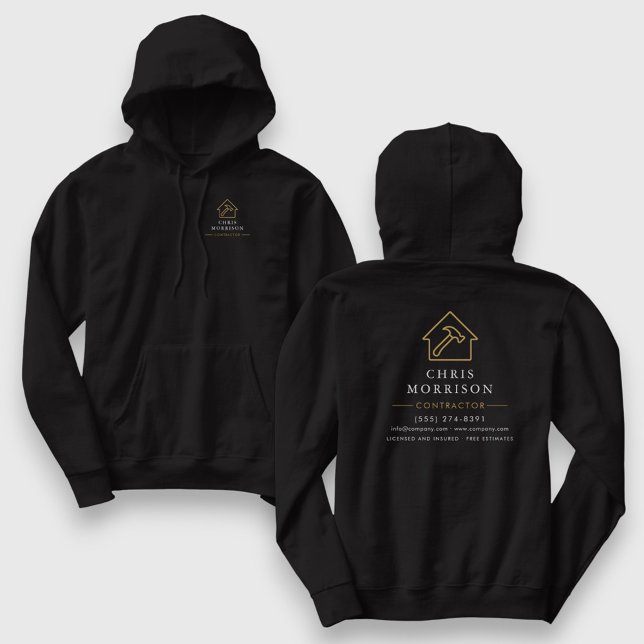 Black Gold Contractor Home Repair Work Hoodie (Skapare uppladdad)