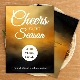  Black & Gold Corporate Holiday Card Julkort