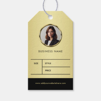 Black & gold design, Logo or Photo business price Presentetikett