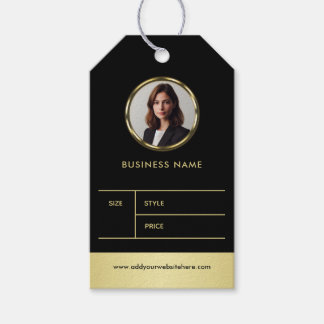 Black & gold design, Logo or Photo business price Presentetikett