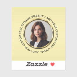 Black & gold design, Logo or Photo in gold circle, Klistermärken