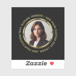 Black & gold design, Logo or Photo in gold circle, Klistermärken