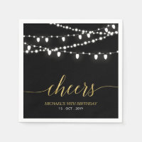 Black & Gold | Eleganta Ljus Vuxen Födelsedagsfest