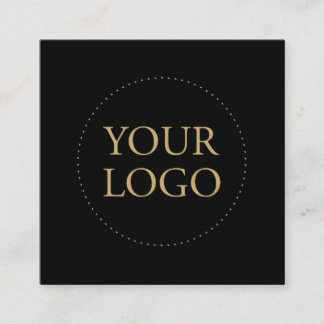 Black & Gold | Enkel logotyp & Sociala medier  Fyrkantigt Visitkort