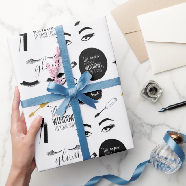 Black Gold Eyelashes Glam Birthday Presentpapper (Gifting)