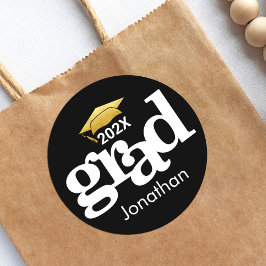 Black Gold Foil Studenten, fetstil, modern Runt Klistermärke