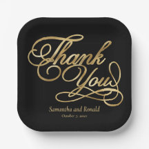 Black & Gold Foil Tack Calligraphy Bröllop