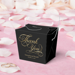 Black & Gold Foil Tack Calligraphy Bröllop Presentaskar