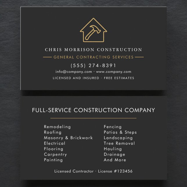 Black Gold General Contractor Visitkort (Skapare uppladdad)