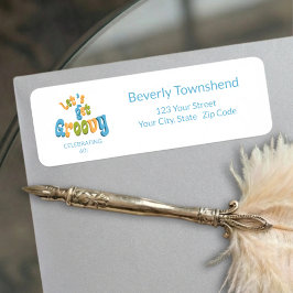 Black Gold Groovy 60th Birthday Return Address Returadress Etikett