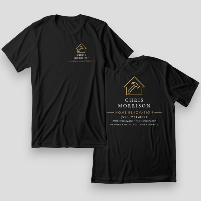 Black Gold Home Renovation Repair T Shirt (Skapare uppladdad)