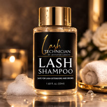 Black & Gold Lash Tech Shampoo Klistermärke | Lyx