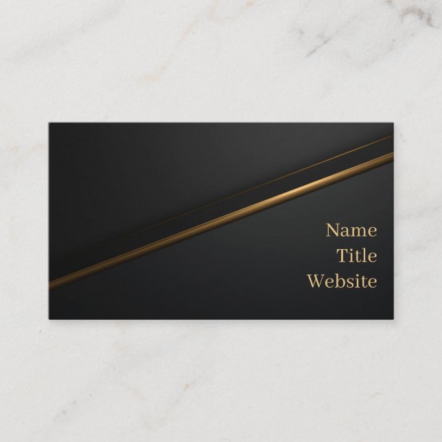 Black Gold Luxury Business Card Visitkort (Framsida)