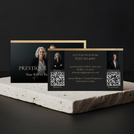 Black Gold Luxury Real Estate Agent Photo Luxe Visitkort