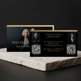 Black Gold Luxury Real Estate Agent Photo Luxe Visitkort