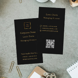 Black gold modern minimialst corporate logo visitkort