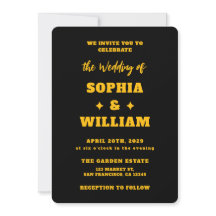 Black & Gold Modern Typography Wedding