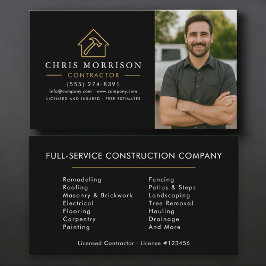 Black Gold Photo Building Construction Visitkort