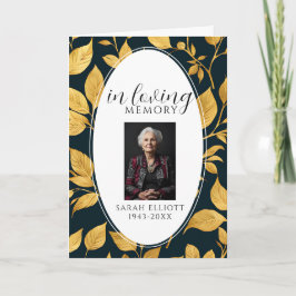 Black & Gold Photo Funeral Order of Service  Program