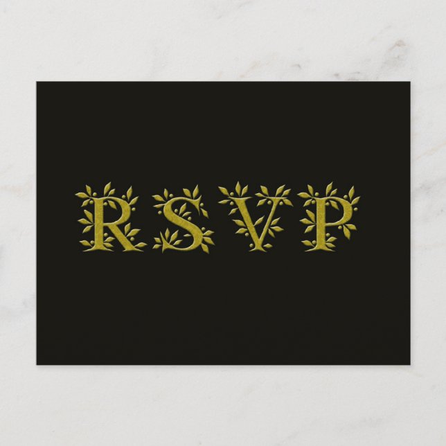 BLACK GOLD RSVP Guldblad  vykort (Framsida)