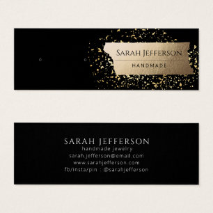 Black Gold Stud Earring Jewelry Display Card Litet Visitkort