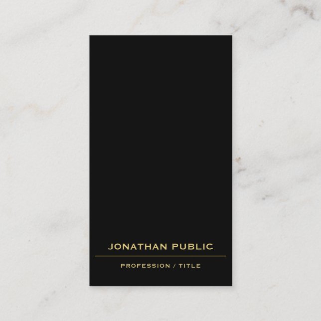 Black & Gold Upload Your Logo Here Custom QR Code Visitkort (Framsida)