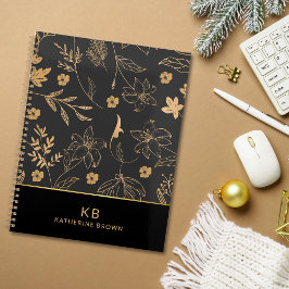 Black Gold Wildflowers floral bloom 2026 planner