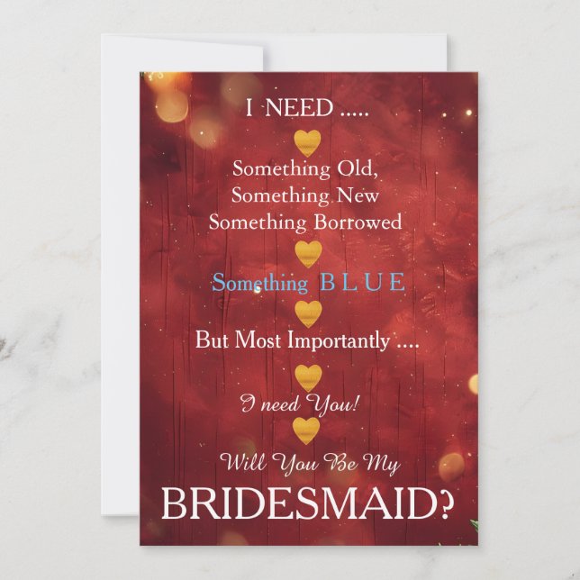 Black & Gold with Heart Will You Be my Bridesmaid Inbjudningar (Framsida)