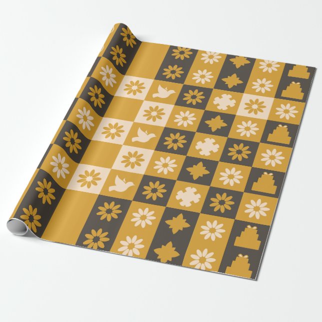Black & Gold Wrapping paper  Presentpapper (Utrullad)