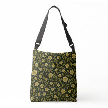 Black Golden Blommigt Crossbody Bag